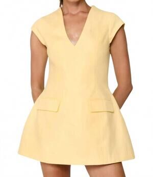 NEW LINE AND DOT eleodra mini dress in yellow